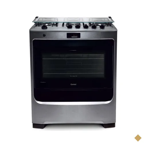 Fogão Consul 5 Bocas Inox com Dupla Chama e Timer Digital - CFS5QAR