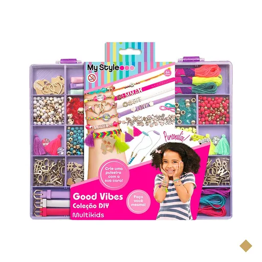 Kit Pulseiras Infantil de Montar My Style Good Vibes Coleção DIY Multikids -…