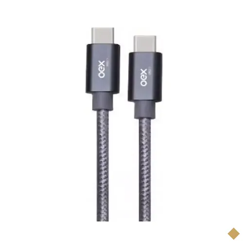 Cabo USB Tipo-C M/M 3.0AH Nylon Trançado 1,5m CE200 Cinza