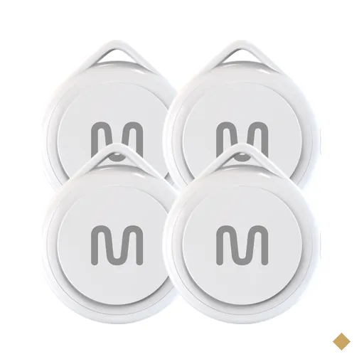Kit 4 Rastreadores Bluetooth Multi MTag Branco - TAG01K2