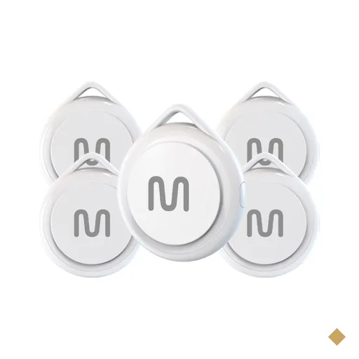Kit 5 Rastreadores Bluetooth Multi MTag Branco - TAG01K3