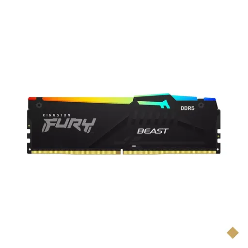 Memória Kingston Fury Beast RGB 8GB DDR5 5200MHz, Preta - KF552C40BBA-8