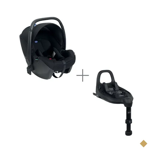 Kit Bebê Conforto Chicco Kory Essential + Base Full 360 I-Size Chicco Preto