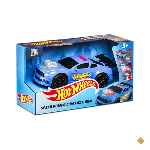 Hot Wheels Carro Speed Power Azul com Luz e Som Multikids - BR1821OUT…
