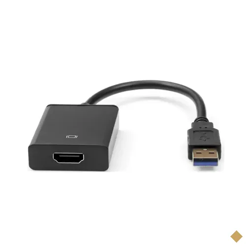 Cabo Adaptador Conversor USB 3.0 Tipo-A (M) x HDMI (F) 15cm Preto - PlusCable