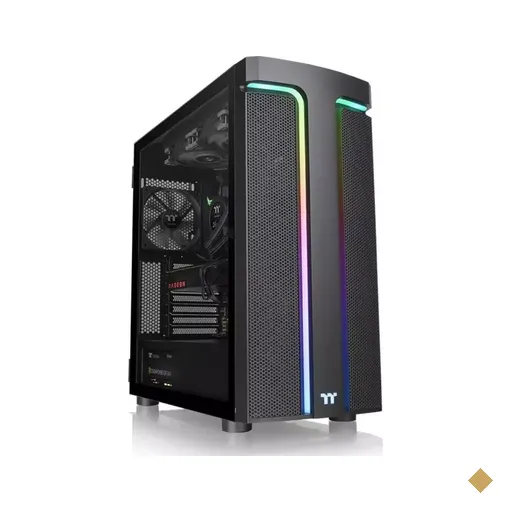 Gabinete Thermaltake H590 TG ARGB, Lateral em Vidro Temperado, Mid Tower Black