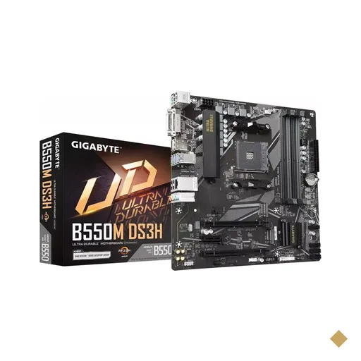 Placa Mãe Gigabyte B550M DS3H (rev. 1.5) (Socket AM4/AMD B550/M.2)	