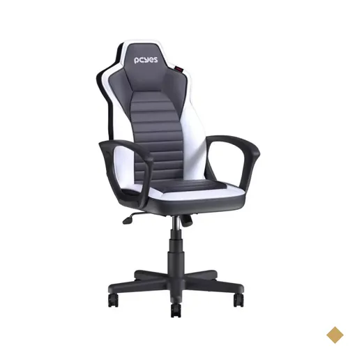 Cadeira Gamer PCYES Mad Racer STI Turbo White Ghost Preto/Branca