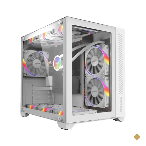 Gabinete PCYES Forcefield White Ghost, Frontal e Lateral em Vidro Temperado…