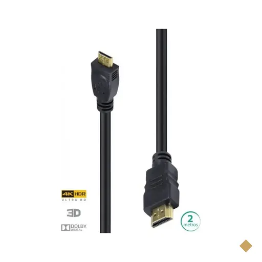 Cabo Conversor HDMI (M) x Mini HDMI 2.0 (M) 2m Preto - Vinik