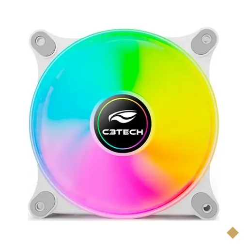 FAN Cooler C3Tech 120mm LED RGB F9-L160WHRGB (Molex) - Branco