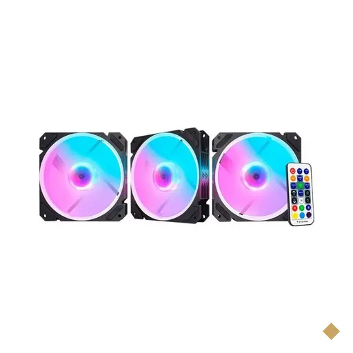 Kit Fan Cooler K-MEX Super Storm II 120mm LED aRGB Rainbow Ring AACA c/ 3 Fans…