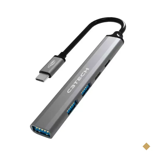 HUB C3Tech USB Tipo-C para 5 Portas (1 x USB 3.0 Tipo-A,  2 x USB 2.0, 1 x USB…