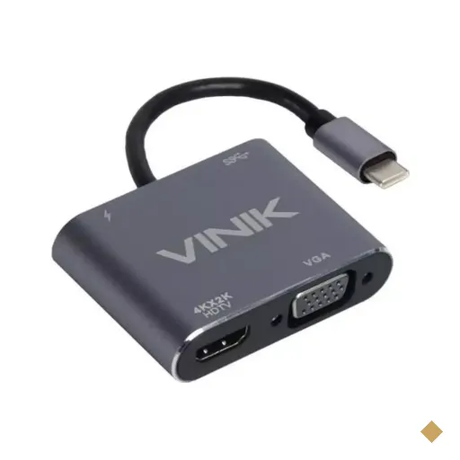 Cabo Adaptador Conversor 4 em 1 USB Tipo-C 3.1 (M) x HDMI (F) / USB-C PD 100W…
