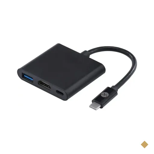 Hub USB-C Vinik 3 em 1 (1x HDMI 4K + 1x USB 3.0 + 1x USB-C) Preto - HCHUC-20