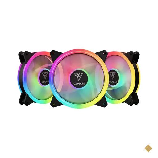 Kit Fan com 3 Unidades Gamdias Aeolus RGB M2-1203 LITE 120mm