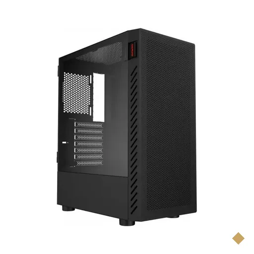 Gabinete PCYES Bolter Black Vulcan - 3 Fans 120 mm RGB, Vidro Temperado, Mid…