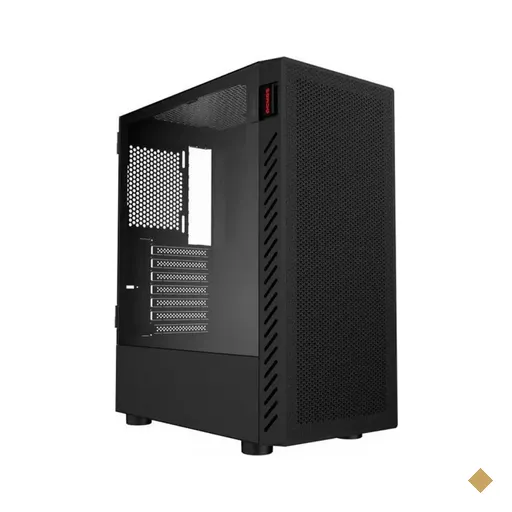 Gabinete PCYES Bolter Black Vulcan, Vidro Temperado, Mid Tower, Preto - GBBVPBR