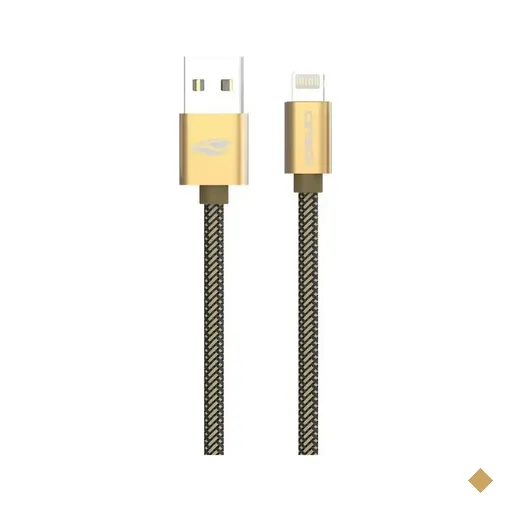 Cabo USB x Lightning para iPhone, 2 metros, Dourado- C3Tech