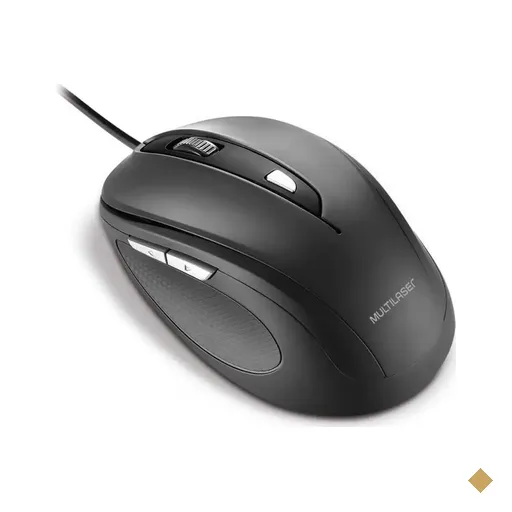 Mouse Multilaser Confort MO241 Óptico 1600dpi USB Preto