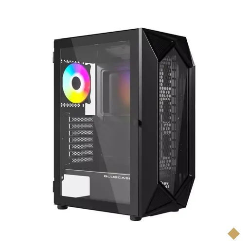 Gabinete Bluecase BG-049 Obsidian, Lateral em Vidro Temperado, c/ 4 FANs 120mm…