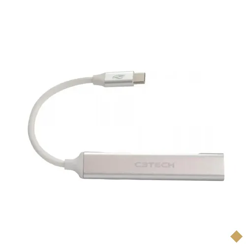 HUB C3Tech HU-C320SI USB-C 3.0 4 Portas (1 x USB 3.0 + 3 x USB 2.0) Prata