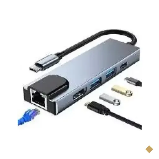 Adaptador Ethernet RJ45 para USB 3.0, Tipo-C, HDMI, 5 em 1