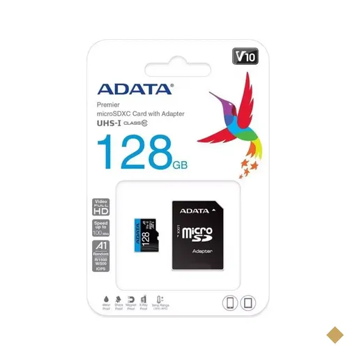 Cartão Adata 128GB microSD Card (Classe 10) microSDXC, UHS-I, V10, A1…