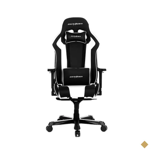 Cadeira Gamer DXRacer King, com encosto inclinável e ajuste de altura, Preto e…