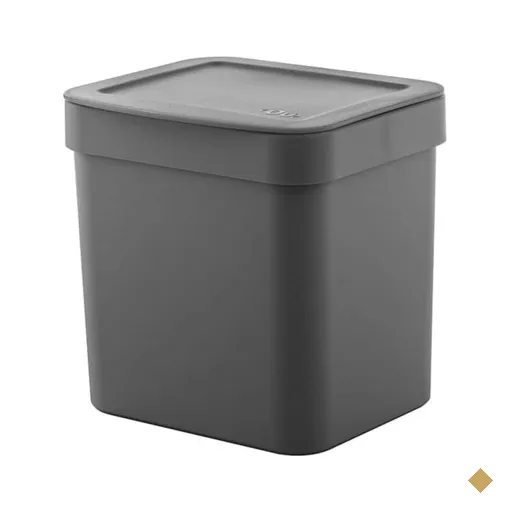 Lixeira plástica com tampa, 2,5l, Chumbo, LX500CHF, Ou - CX 1 UN