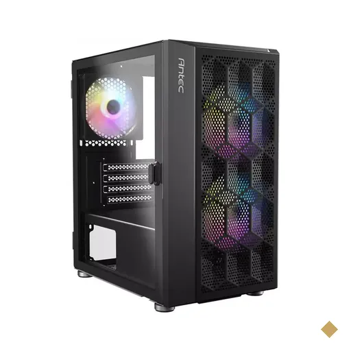 Gabinete Antec NX200M, Vidro Temperado, 3 Fans RGB, Micro ATX Preto