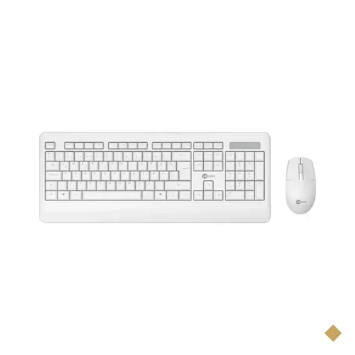 Kit Teclado e Mouse Lenovo Lecco Wireless KW202WH Branco