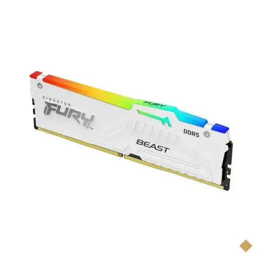 Memória Kingston FURY Beast RGB 16GB DDR5 5600MHz, Branca - KF556C40BWA-16