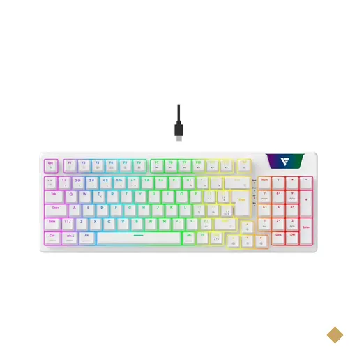 Teclado Mecânico Gamer Force One Atlas Pro com Switch Red ABNT2 USB