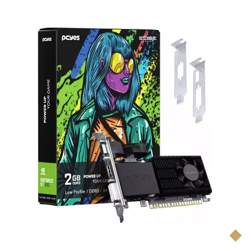 Placa de Vídeo PCYES GeForce GT 610 Low Profile 2GB DDR3 64-bit PCI-E 2.0 x16