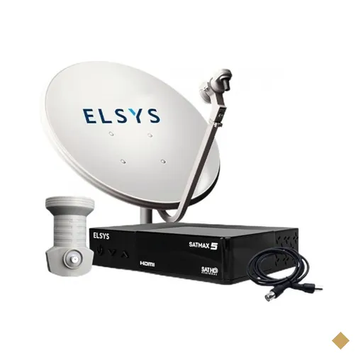 Kit Receptor e Antena 60cm Satmax Banda KU Elsys ETKI99 - Preto