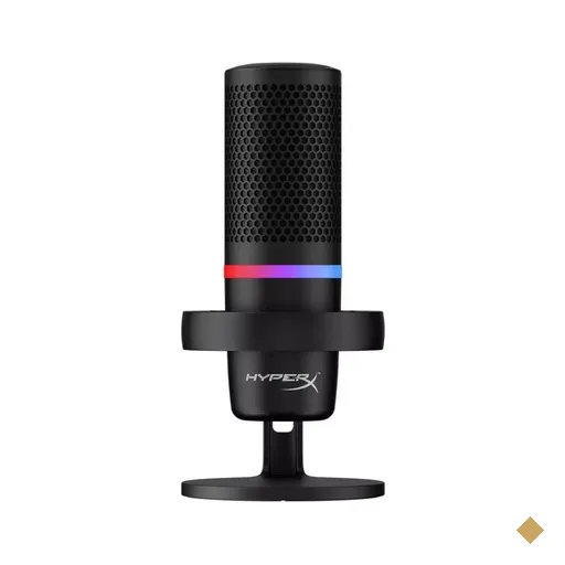 Microfone HyperX DuoCast Black Podcast, RGB, USB, Preto - 4P5E2AA