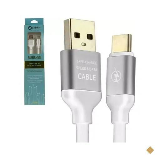 Cabo Conversor USB Tipo-A (M) x Tipo-C (M) 1,2m Skinka