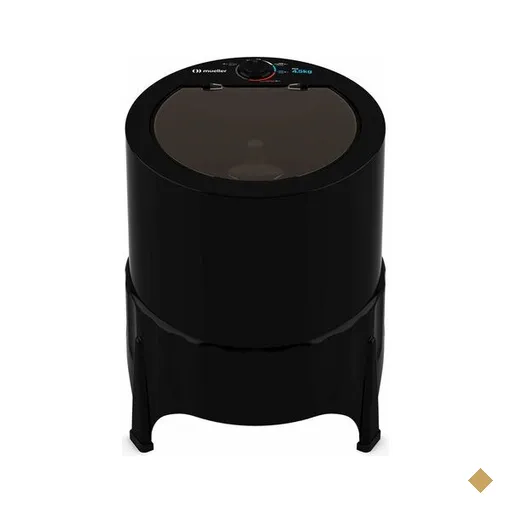 Tanquinho Mueller Plus 4,5Kg, Semiautomático, Timer, Preto