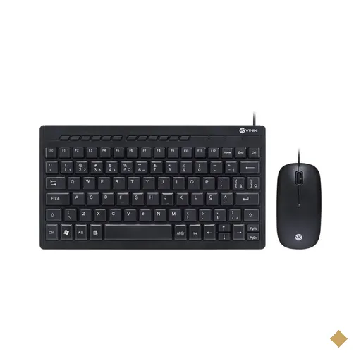 Kit Mini Teclado e Mouse Vinik Corp Flat DC120 USB Preto