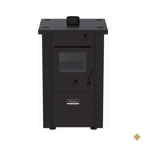 Calefator à Lenha Venax Vulcano, Dupla Combustão, Preto