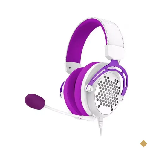 Headset Gamer Redragon Diomedes 7.1,  H388-WP Branco e Roxo USB