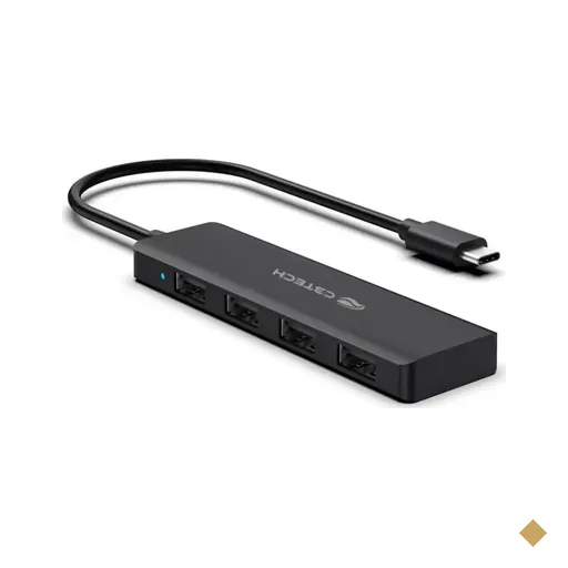 HUB C3Tech HU-C230BK USB-C (4 portas USB 2.0) Prata