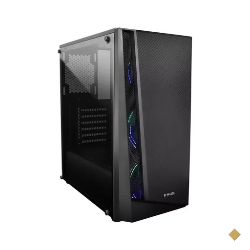Gabinete Gamer Evus EV-G15, Lateral em Vidro Temperado, 3 Fans, Mid Tower -…