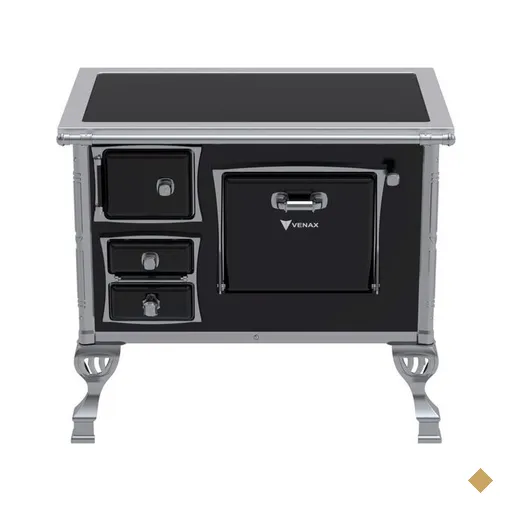 Fogão à Lenha Vidro Vitrocerâmico Venax GII N1 Premium, Preto