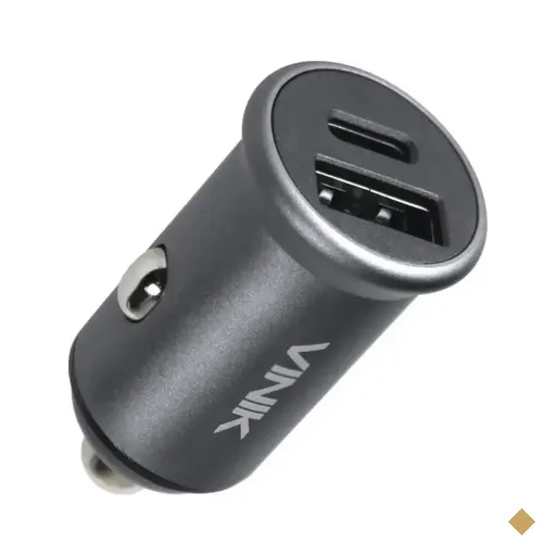 Carregador Veicular Vinik 1x USB-A + 1x USB-C 48W, Carregamento Rápido, QC…