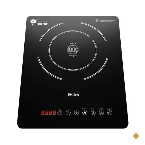 Cooktop de Indução 1 Boca Philco, 10 Níveis, Bivolt - PCT12P