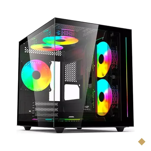Gabinete C3Tech Gamer Aquarius MT-G810BK, Frontal e Lateral em Vidro Temperado…