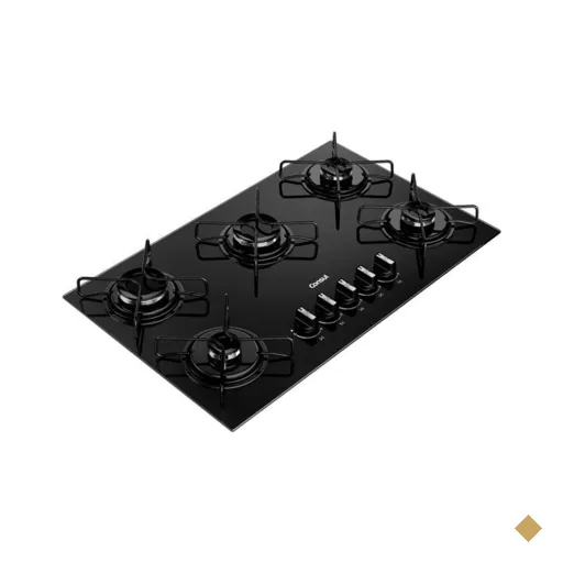 Cooktop 5 Bocas a Gás Consul, Mesa de vidro Temperado - CD075BE