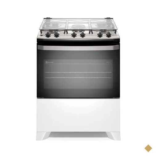 Fogão 5 Bocas Electrolux, Mesa Inox, PerfectCook, VaporBake®, Branco - FE5IW